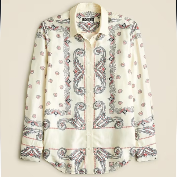 J Crew - Drapey paisley-print shirt - Size L - Picture 4 of 9